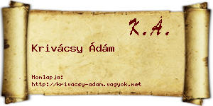 Krivácsy Ádám névjegykártya