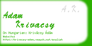 adam krivacsy business card